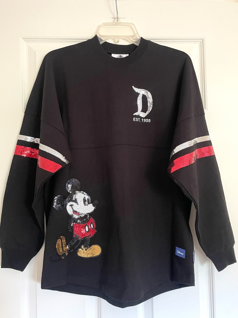 Disney Parks Sequin Disneyland Mickey Mouse Black Spirit Jersey